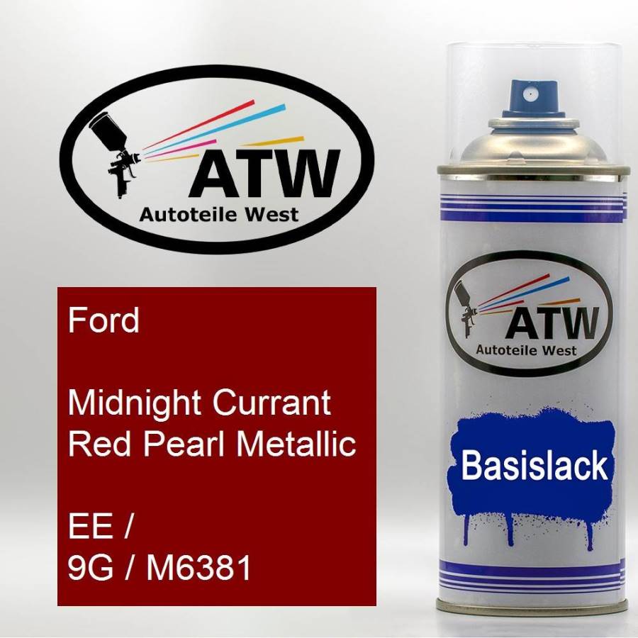 Ford, Midnight Currant Red Pearl Metallic, EE / 9G / M6381: 400ml Sprühdose, von ATW Autoteile West.